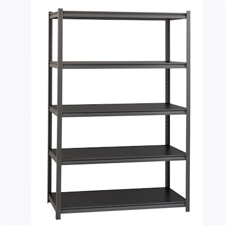Lorell 3200 lbs Riveted Steel ShelvingBlack 48 x 18 x 72 in. LLR59702